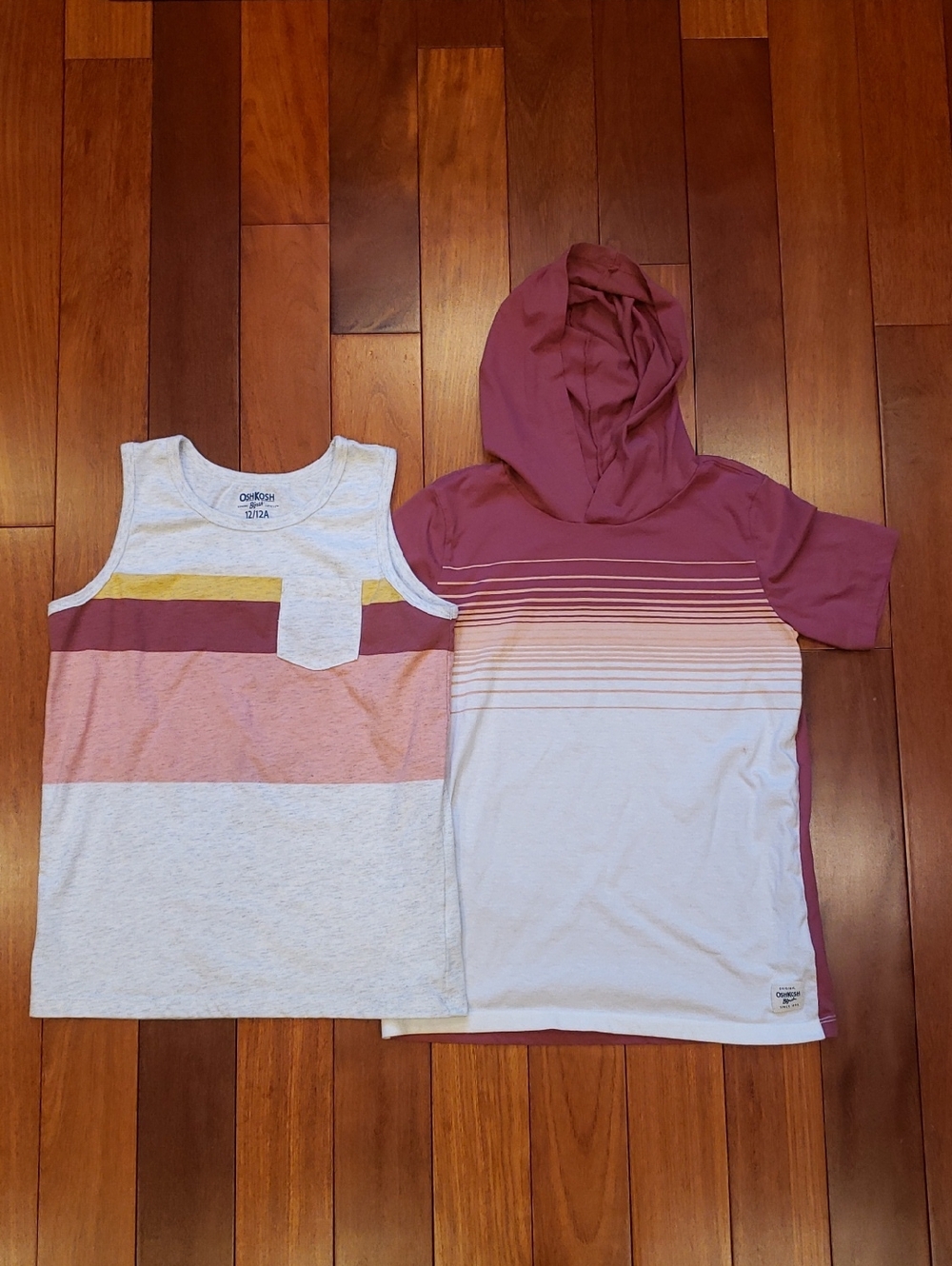 OshKosh Boys Size 12 Tank Top And Short Sleeve Hoodie